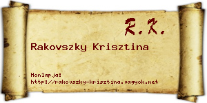 Rakovszky Krisztina névjegykártya