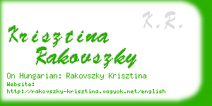 krisztina rakovszky business card